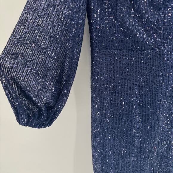 Mac Duggal 42018 Slit Skirt Sequin Dress Womens Sz 2 NWT Glitter Cocktail MOB - Picture 4 of 9